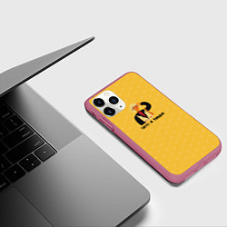 Чехол iPhone 11 Pro матовый Зато я умная, цвет: 3D-малиновый — фото 2