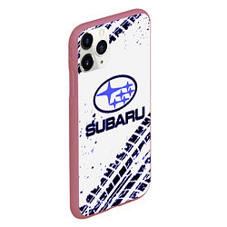 Чехол iPhone 11 Pro матовый SUBARU, цвет: 3D-малиновый — фото 2