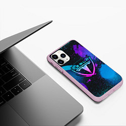 Чехол iPhone 11 Pro матовый TESLA NEON, цвет: 3D-розовый — фото 2