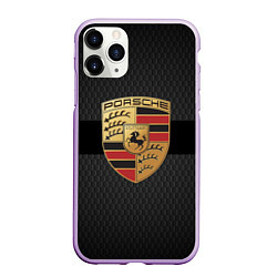 Чехол iPhone 11 Pro матовый PORSCHE ПОРШ, цвет: 3D-сиреневый