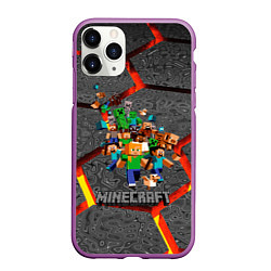 Чехол iPhone 11 Pro матовый MINECRAFT МАНКРАФТ, цвет: 3D-фиолетовый