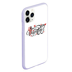 Чехол iPhone 11 Pro матовый День Влюбленных, цвет: 3D-светло-сиреневый — фото 2