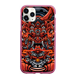 Чехол iPhone 11 Pro матовый Cyber Samurai, цвет: 3D-малиновый