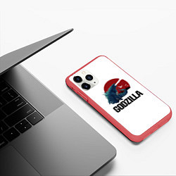 Чехол iPhone 11 Pro матовый Годзилла, цвет: 3D-красный — фото 2