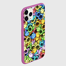 Чехол iPhone 11 Pro матовый Цветные Поп Котики, цвет: 3D-фиолетовый — фото 2