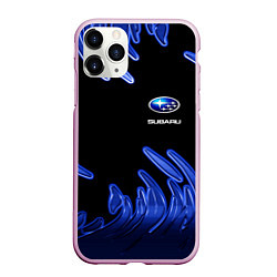 Чехол iPhone 11 Pro матовый Subaru, цвет: 3D-розовый