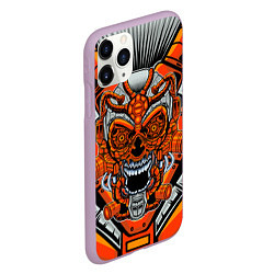 Чехол iPhone 11 Pro матовый CyberSkull, цвет: 3D-сиреневый — фото 2