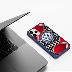 Чехол iPhone 11 Pro матовый VOLKSWAGEN, цвет: 3D-тёмно-синий — фото 2