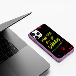 Чехол iPhone 11 Pro матовый WAKE THE F*** UP SAMURAI, цвет: 3D-фиолетовый — фото 2