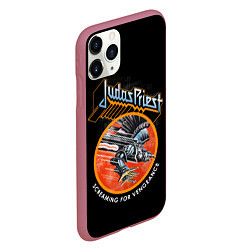 Чехол iPhone 11 Pro матовый Judas Priest, цвет: 3D-малиновый — фото 2