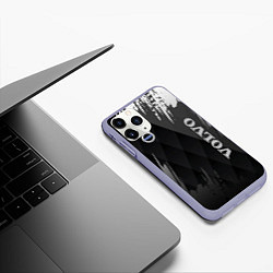 Чехол iPhone 11 Pro матовый Volvo, цвет: 3D-светло-сиреневый — фото 2