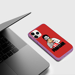 Чехол iPhone 11 Pro матовый La Casa de Papel, цвет: 3D-фиолетовый — фото 2