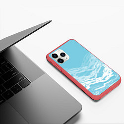 Чехол iPhone 11 Pro матовый Волны, цвет: 3D-красный — фото 2