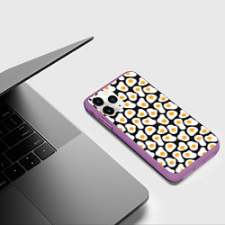 Чехол iPhone 11 Pro матовый Яичница, цвет: 3D-фиолетовый — фото 2