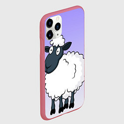Чехол iPhone 11 Pro матовый Нарисованный милый барашек, цвет: 3D-малиновый — фото 2