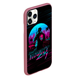 Чехол iPhone 11 Pro матовый Cyberpunk 2077 NIGHT CITY, цвет: 3D-малиновый — фото 2