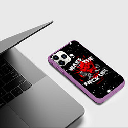 Чехол iPhone 11 Pro матовый WAKE THE F CK UP!, цвет: 3D-фиолетовый — фото 2