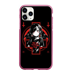 Чехол iPhone 11 Pro матовый SATANIC, цвет: 3D-малиновый