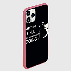 Чехол iPhone 11 Pro матовый What the hell, цвет: 3D-малиновый — фото 2