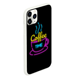 Чехол iPhone 11 Pro матовый Время кофе Неон, цвет: 3D-белый — фото 2