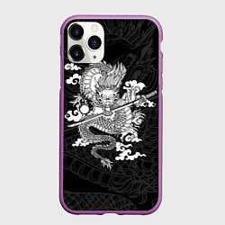 Чехол iPhone 11 Pro матовый ДРАКОН DRAGON, цвет: 3D-фиолетовый