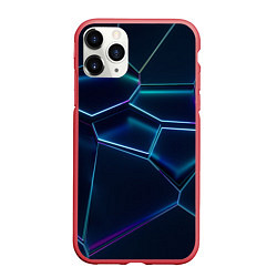 Чехол iPhone 11 Pro матовый 3D ПЛИТЫ НЕОНОВЫЕ ПЛИТЫ, цвет: 3D-красный