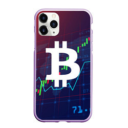 Чехол iPhone 11 Pro матовый БИТКОИН BITCOIN, цвет: 3D-сиреневый