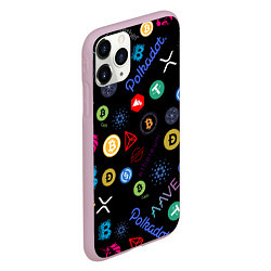 Чехол iPhone 11 Pro матовый BITCOIN PATTERN БИТКОИН Z, цвет: 3D-розовый — фото 2