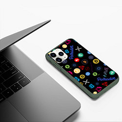 Чехол iPhone 11 Pro матовый BITCOIN PATTERN БИТКОИН Z, цвет: 3D-темно-зеленый — фото 2