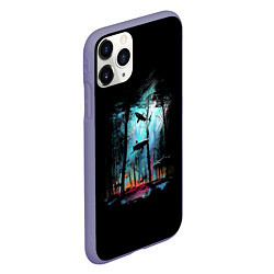 Чехол iPhone 11 Pro матовый Shark forest, цвет: 3D-серый — фото 2