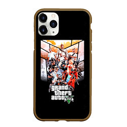 Чехол iPhone 11 Pro матовый Grand Theft Auto five, цвет: 3D-коричневый