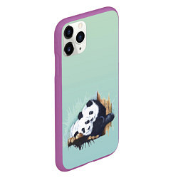 Чехол iPhone 11 Pro матовый Акварельные панды, цвет: 3D-фиолетовый — фото 2