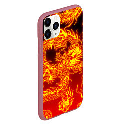 Чехол iPhone 11 Pro матовый ДРАКОН, цвет: 3D-малиновый — фото 2