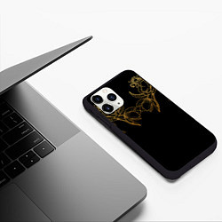 Чехол iPhone 11 Pro матовый Цветы, цвет: 3D-черный — фото 2