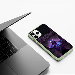 Чехол iPhone 11 Pro матовый Блэкхол Dota 2, цвет: 3D-салатовый — фото 2