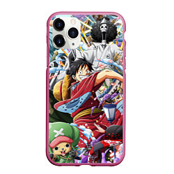 Чехол iPhone 11 Pro матовый ONE PIECE ВАН ПИС, цвет: 3D-малиновый