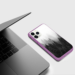 Чехол iPhone 11 Pro матовый Туманный лес, цвет: 3D-фиолетовый — фото 2