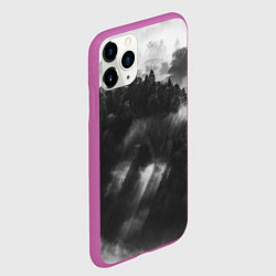 Чехол iPhone 11 Pro матовый Туман в лесу, цвет: 3D-фиолетовый — фото 2