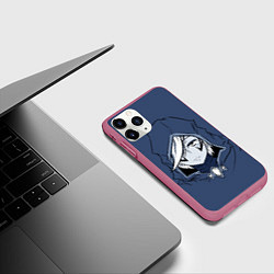 Чехол iPhone 11 Pro матовый Дровка Dota 2, цвет: 3D-малиновый — фото 2