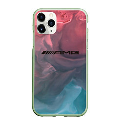 Чехол iPhone 11 Pro матовый MERCEDES AMG МЕРСЕДЕС АМГ, цвет: 3D-салатовый