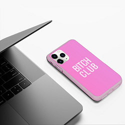 Чехол iPhone 11 Pro матовый Bitch club, цвет: 3D-розовый — фото 2