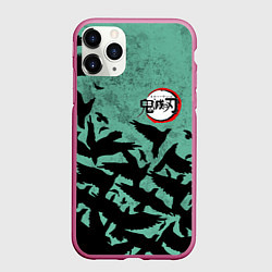 Чехол iPhone 11 Pro матовый DEMON SLAYER KIMETSU NO YAIBA, цвет: 3D-малиновый