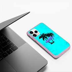 Чехол iPhone 11 Pro матовый GTA Vice City гавайка, цвет: 3D-розовый — фото 2