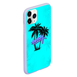 Чехол iPhone 11 Pro матовый GTA Vice City гавайка, цвет: 3D-светло-сиреневый — фото 2