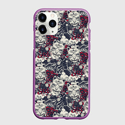 Чехол iPhone 11 Pro матовый Японская маска демона, цвет: 3D-фиолетовый
