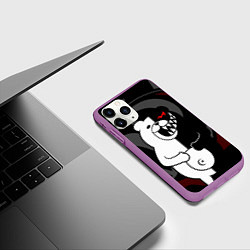 Чехол iPhone 11 Pro матовый MONOKUMA МОНОКУМА DANGANRO, цвет: 3D-фиолетовый — фото 2