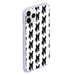 Чехол iPhone 11 Pro матовый Бульдожки, цвет: 3D-светло-сиреневый — фото 2