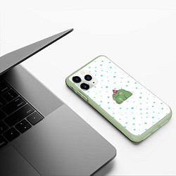 Чехол iPhone 11 Pro матовый Лягушка-маг, цвет: 3D-салатовый — фото 2