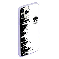 Чехол iPhone 11 Pro матовый Чёрный клевер,, цвет: 3D-светло-сиреневый — фото 2