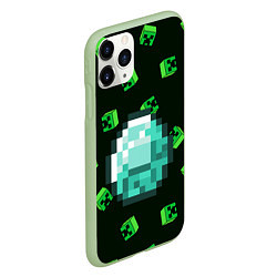 Чехол iPhone 11 Pro матовый МАЙНКРАФТ MINECRAFT, цвет: 3D-салатовый — фото 2